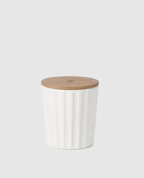 Brunello Cucinelli Біла ароматизована свічка в керамічному свічнику MLCANDRV2