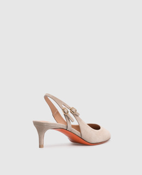 Santoni Бежевые замшевые слингбеки WDLQ71407HA2NMGD