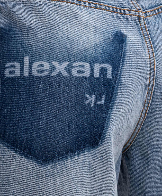 Alexander Wang Голубые джинсы с принтом логотипа 4DC4264500 изображение 5