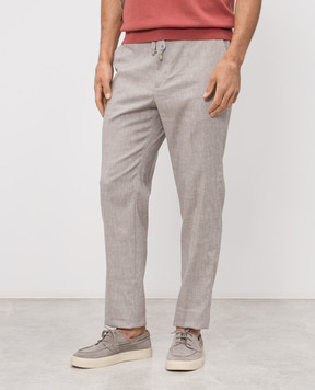 Peserico Серые брюки из льна и шерсти R54795D05814