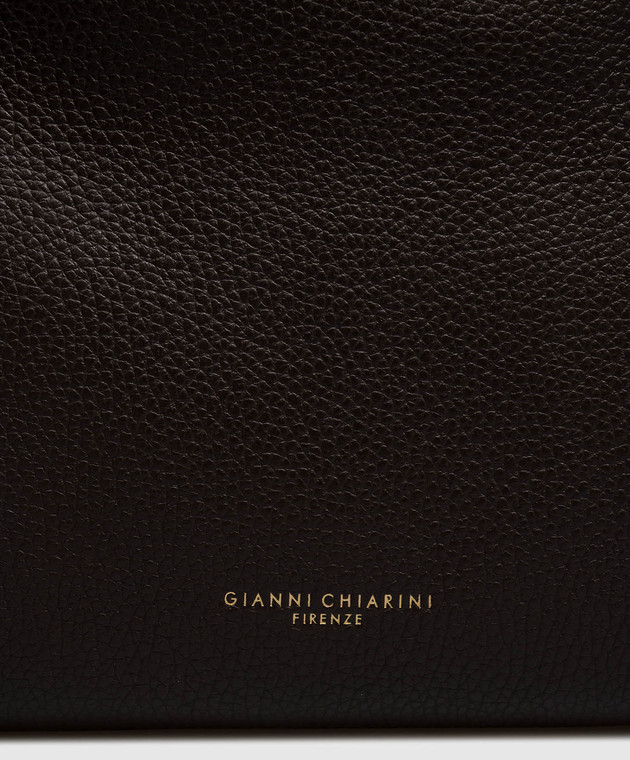 Gianni Chiarini Коричнева шкіряна сумка-тоут TERRY з логотипом BS12231COMMGRN зображення 4