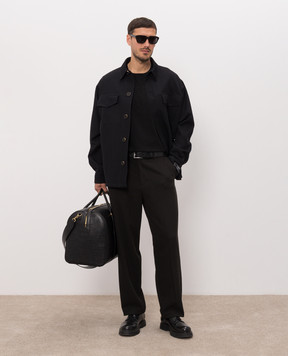 Balmain Черная куртка из шерсти в стиле рубашки HH1TH891WD69