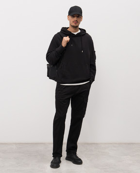 C.P. Company Чорне худі з патчем логотипа MSS037A110044G