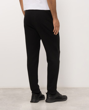 Trussardi Утепленные черные спортивные штаны с вышивкой эмблемы P8148000087NMP318F09