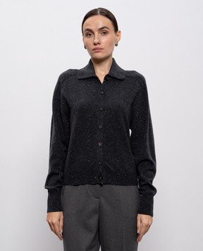 Peserico Сірий кардиган з вовною та шовком S99385F1209095