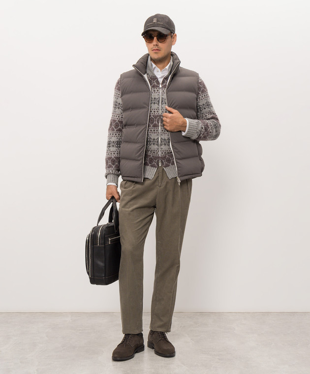 Brunello Cucinelli Серый кардиган с кашемиром в узор M22506316 изображение 2