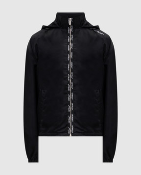 Off-White Чорна вітровка з вишивкою логотипа 44MEB04FF5F001