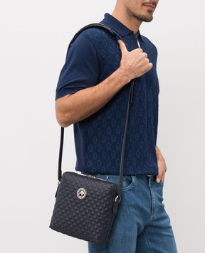 Stefano Ricci Синя шкіряна сумка з тисненням Asia ND155GTPMR1MR