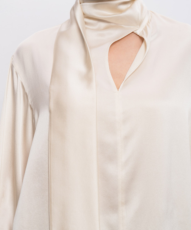 Max & Co Бежева блуза PASCIA із шовку MCOPASCIA зображення 5