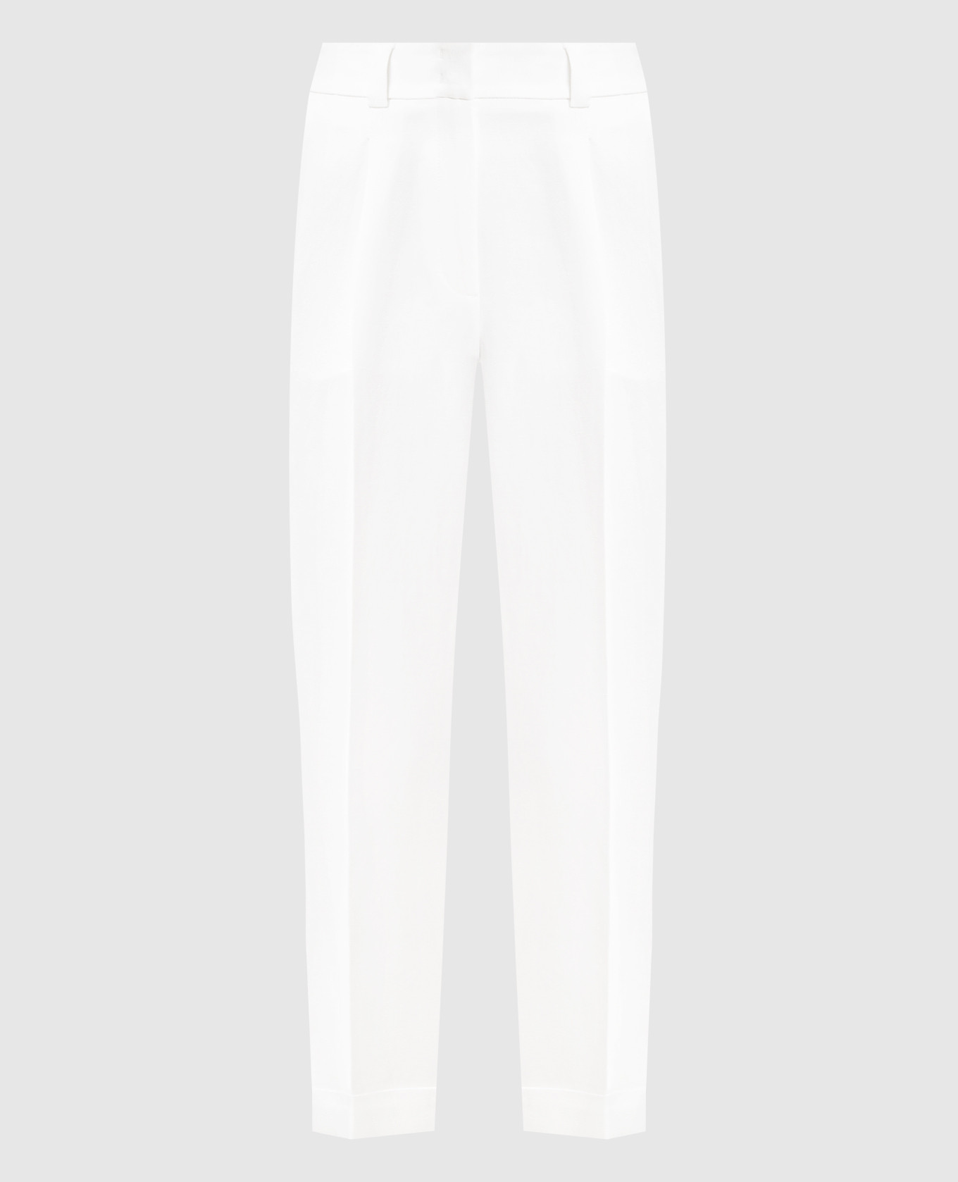 Белые брюки с льном