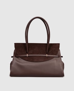 Simkhai Коричнева шкіряна сумка-трапеція River Suede 525H030SU