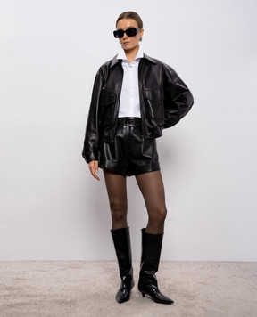 Magda Butrym Чорна шкіряна куртка LEATHER07JACKET113426