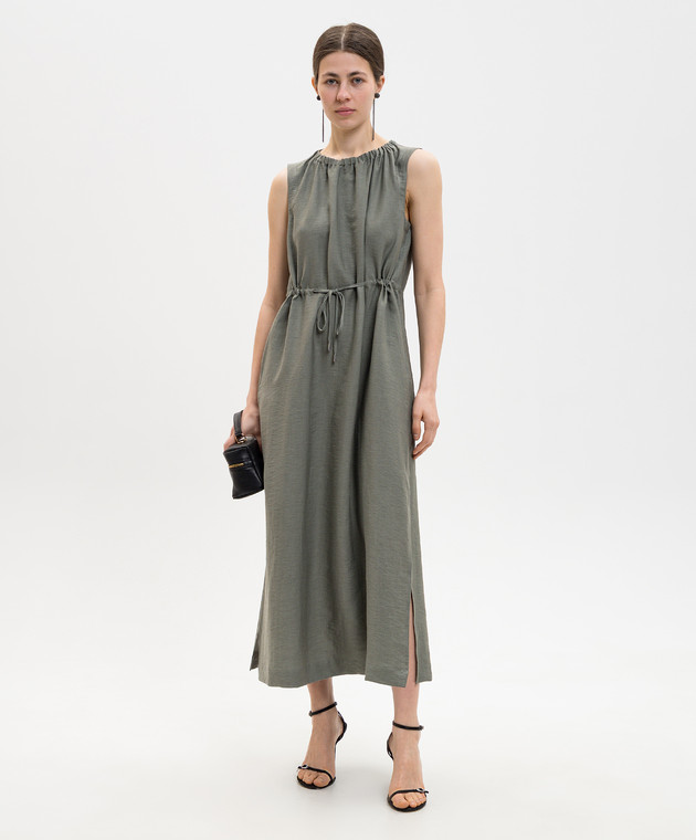 Peserico Зелена сукня з льоном S0223905435 зображення 2