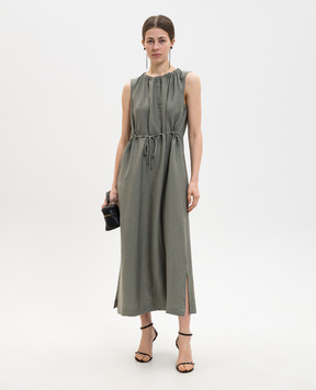 Peserico Зеленое платье с леном S0223905435