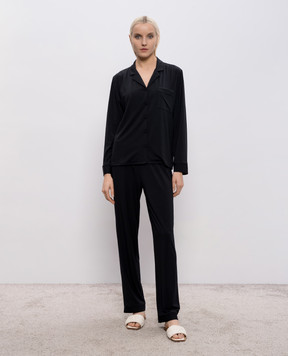 Dore & Rose Чорна піжама з нашивкою логотипа TENCELPJSET
