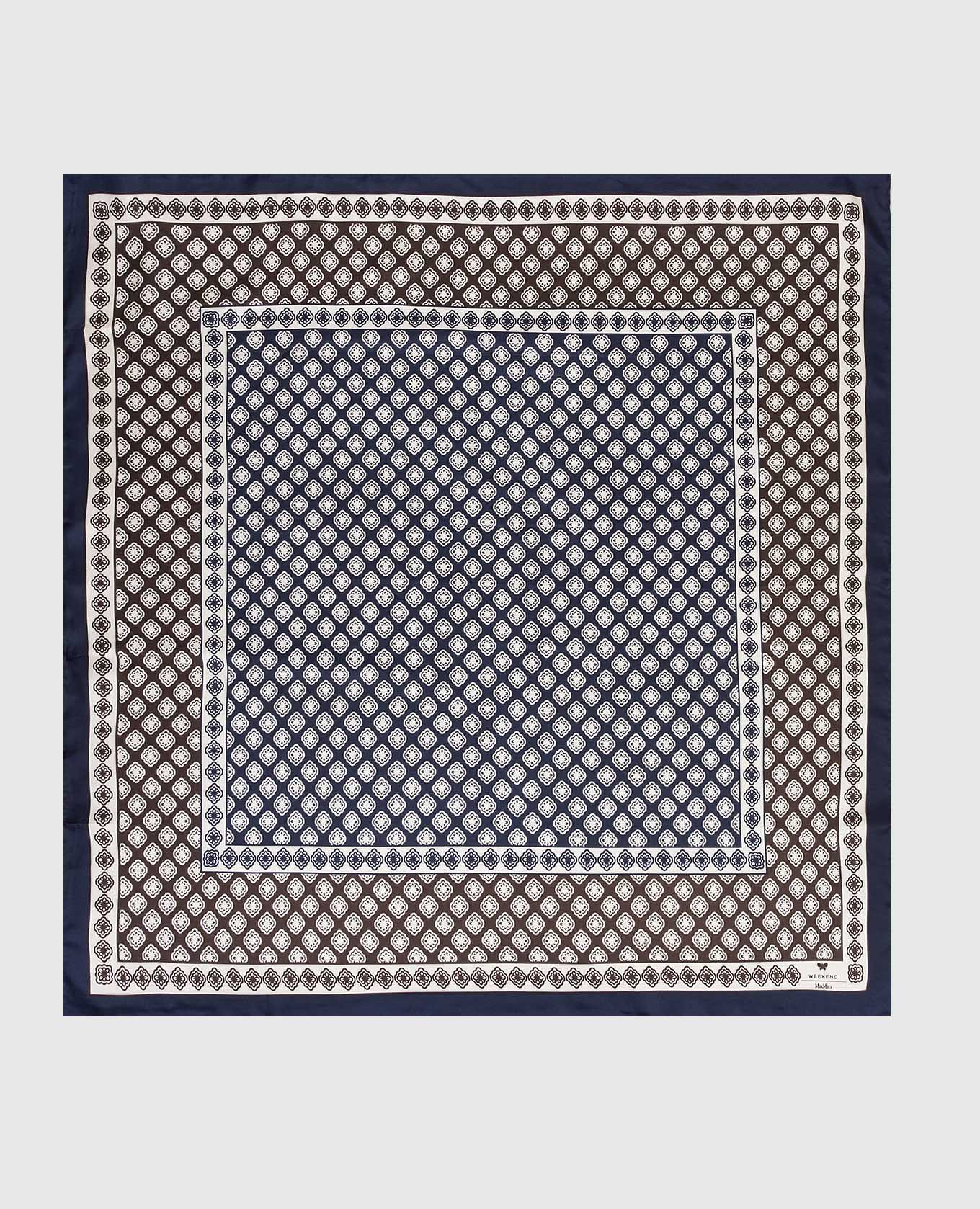 Синий платок ONESTO из шелка в принт