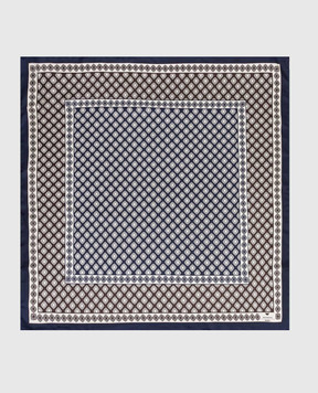 Max Mara Weekend Синий платок ONESTO из шелка в принт WKAONESTO