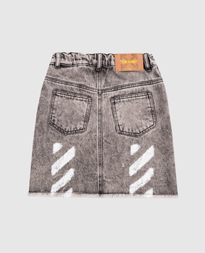 Off-White Дитяча сіра джинсова спідниця з логотипом 44GYF00AF5D001