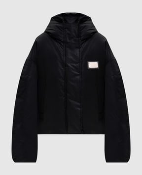Dolce&Gabbana Черная утепленная куртка с логотипом F9R12TGDBVL