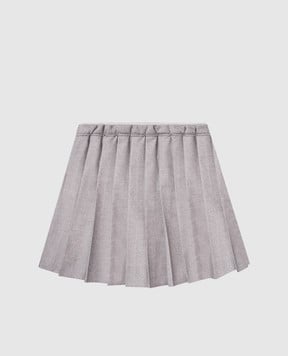 Brunello Cucinelli Дитяча сіра спідниця-плісе з вовною BB122G094B