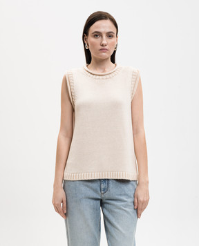 Loulou de Saison Бежевий жилет Effy з льону та шовку EFFY