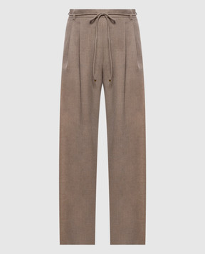 Max Mara Бежевые штаны ALIBI из кашемира MXMALIBI
