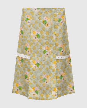 Fendi Зелена спідниця із шовку в принт FQ7721AW9S