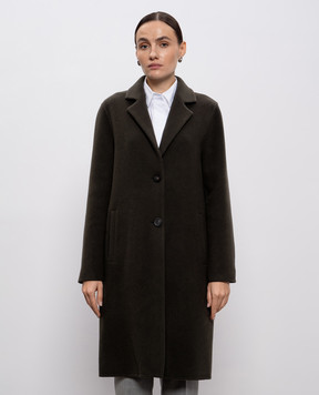 Peserico Коричневое пальто с шерстью и кашемиром S20174E03195