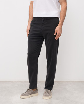 Kiton Чорні штани з патчем UPLACK0606H