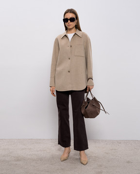 JOSEPH Бежева куртка Wada з вовни і кашеміру в стилі сорочки JF009594