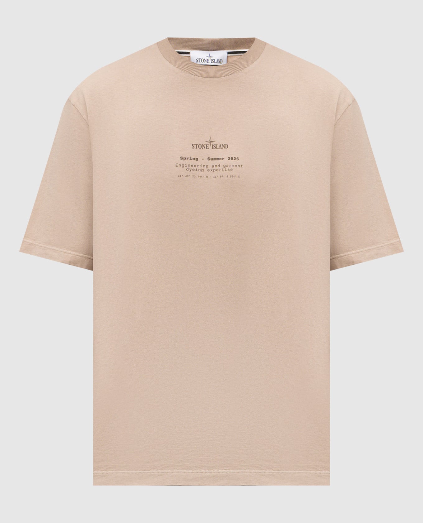 Бежевая футболка с принтом логотипа