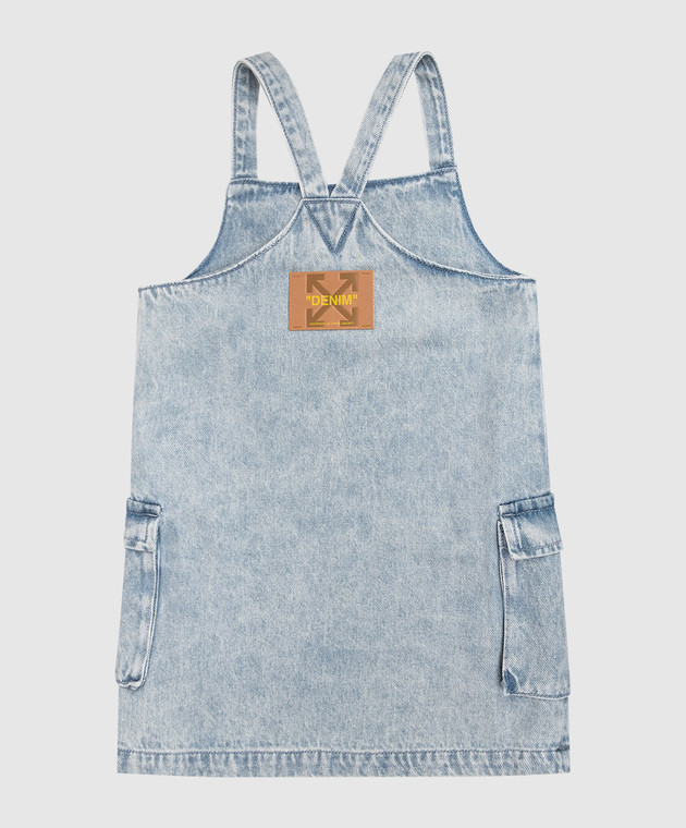 Off-White Дитячий блакитний джинсовий сарафан 44GYM007S26D001 зображення 2