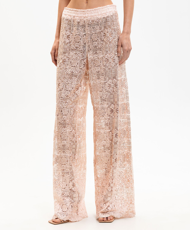 Ermanno Scervino Рожеві штани з мережива в кристали D482P703CTUEO зображення 3