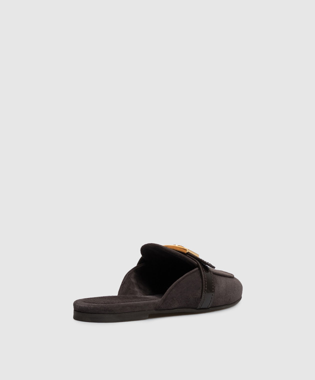 Dolce&Gabbana Коричневые замшевые мюли CI0231A3S71 изображение 3