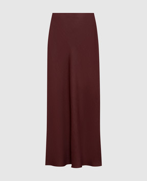 Brunello Cucinelli Бордова спідниця з льоном MH126G3396