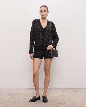 Twinset Черный кардиган в узор 262TP3360
