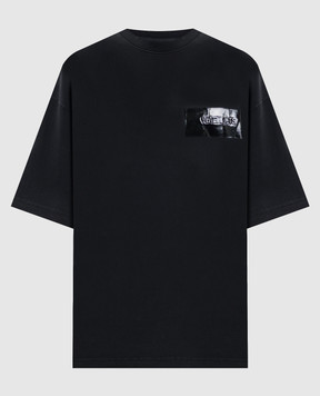 Vetements Чорна футболка з принтом логотипа ME76TR148Bm