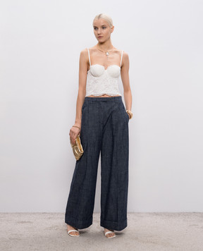 Twinset Білий топ з мереживом 261AP2300