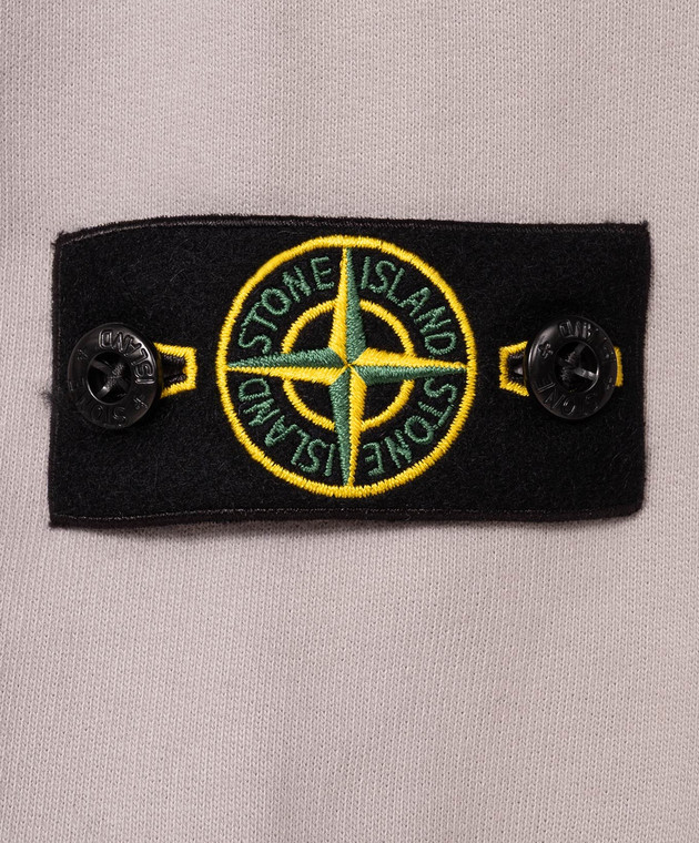 Stone Island Детский серый свитшот с воротником-поло L2S166100012S0A2014 изображение 3