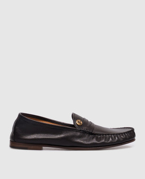 Versace Черные кожаные лоферы Guanto 10234311A17346