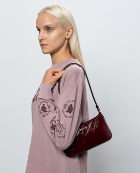 Palm Angels Бордова шкіряна глянцева сумка Giorgina PAWNN001FB001
