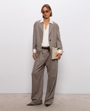 Brunello Cucinelli Коричневий двобортний жакет з вовни MG5507433P