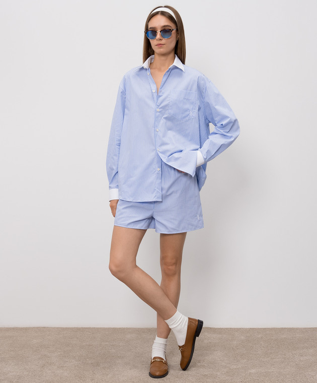 Sporty & Rich Блакитна сорочка в смужку SI019710302ST02 зображення 2
