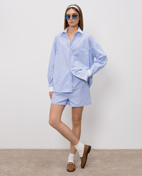 Sporty & Rich Блакитна сорочка в смужку SI019710302ST02