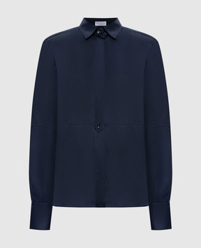 Brunello Cucinelli Синя блуза із шовку MPC59NR516