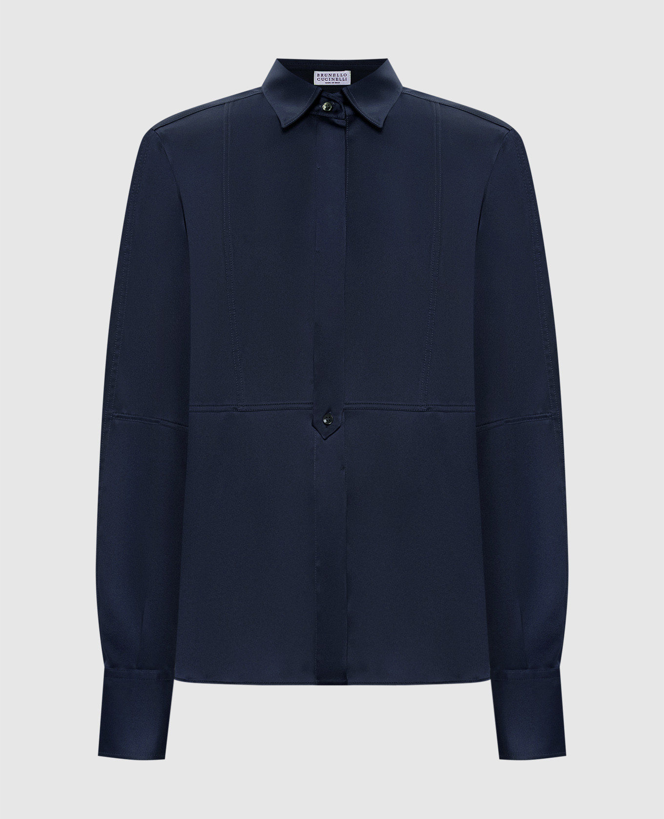 Синяя блуза из шелка