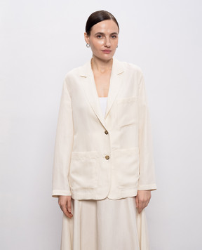 Woolrich Жакет кольору айворі з льоном CFWWBL2000FRUT3043