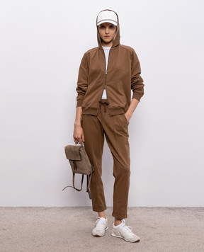 Brunello Cucinelli Белый лонгслив с цепочкой мониль MPTC8BJ300