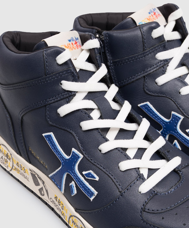 Premiata Дитячі сині шкіряні кросівки Marc 323695043640 зображення 5