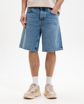 Off-White Синие джинсовые шорты с эмблемой Half Arrow 44XYC028S26D001